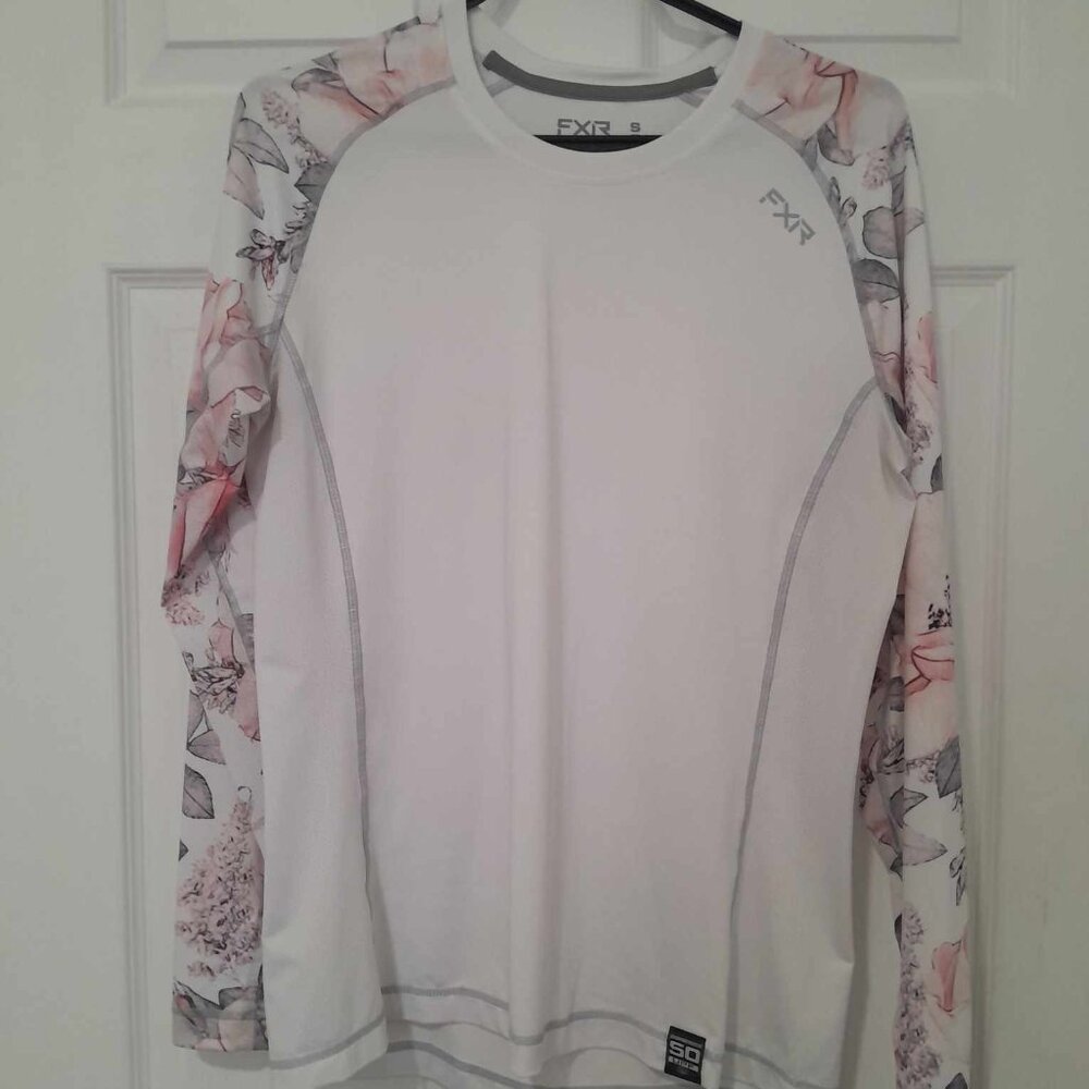 FXR Women's Long Sleeve Top - White with Floral Accents